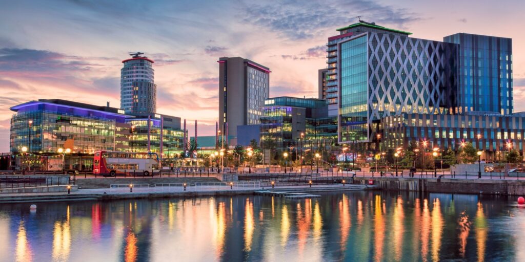 Image of Media City - Manchester's tech hub.