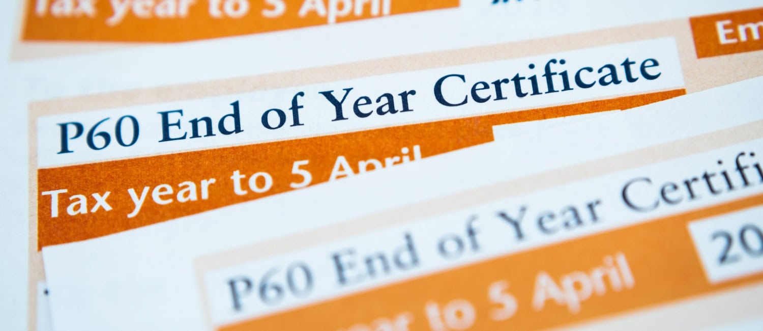 Image of a P60 End of Year certificate